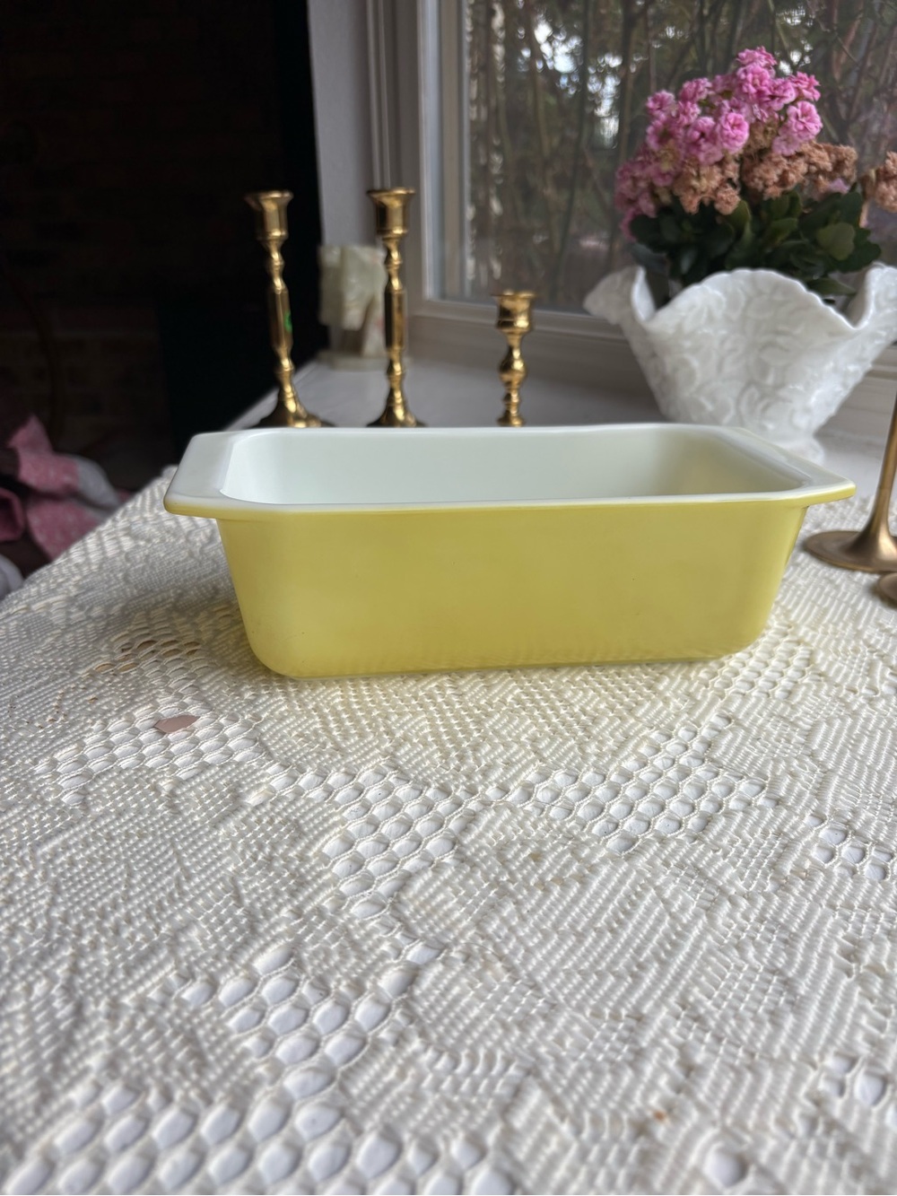 Pyrex Yellow Ceramic Loaf Pan